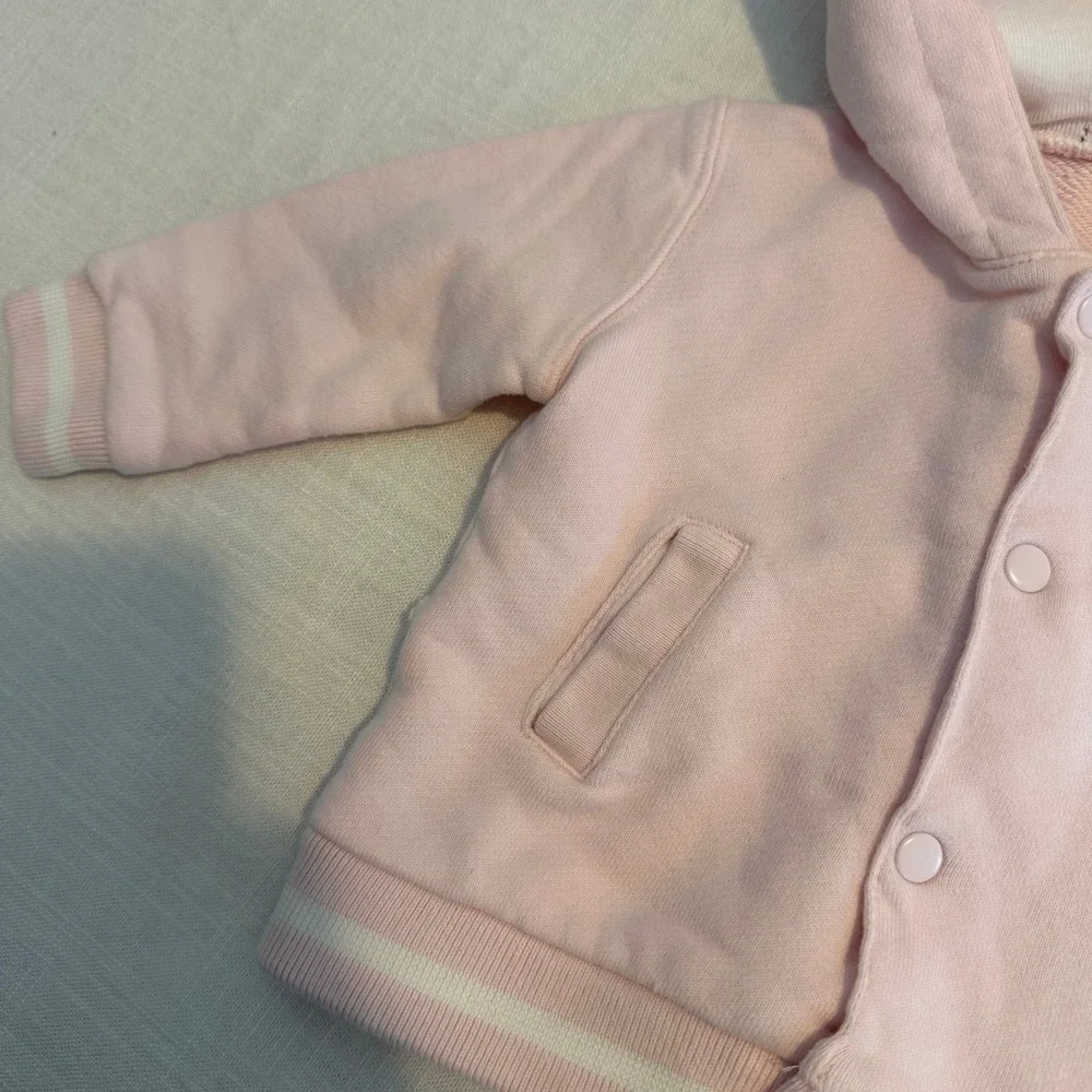 Ralph Lauren‎ Baby Girls Pink Varsity Hooded Sweatshirt Snap Front Jacket